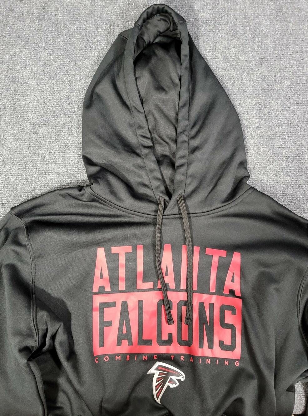 Atlanta Falcons Hooded Sweatshirt Men's Large Black Pullover Sweater NFL Team